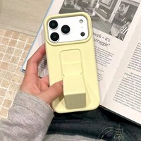 Coque de téléphone portable antichoc en silicone souple couleur bonbon populaire avec support pour iPhone 18 17 13 15 Pro Max Funda
