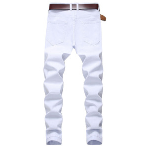 RNSHANGER nuovi <span class=keywords><strong>Jeans</strong></span> Casual da uomo alla moda con fori Hip Hop pantaloni in Denim versatili pantaloni elasticizzati in difficoltà pantaloni di alta qualità - Product Image 4