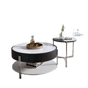 Diseño personalizado casa mesa de centro de madera blanco y negro moderno de lujo mesa de café conjunto de sala de estar - Product Image 3