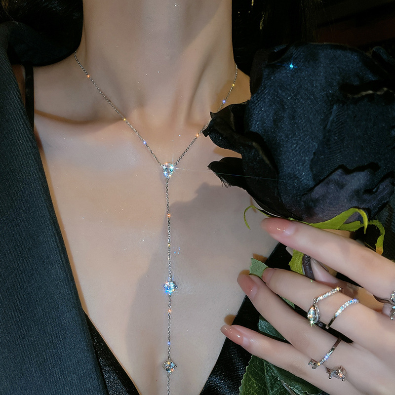 Layered Crystal Statement Necklace Bling Layered Rhinestone Choker