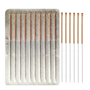 Aiguilles d'<span class=keywords><strong>acupuncture</strong></span> à manche en <span class=keywords><strong>cuivre</strong></span> en feuille d'aluminium sans tube de guidage à usage unique - Product Image 2