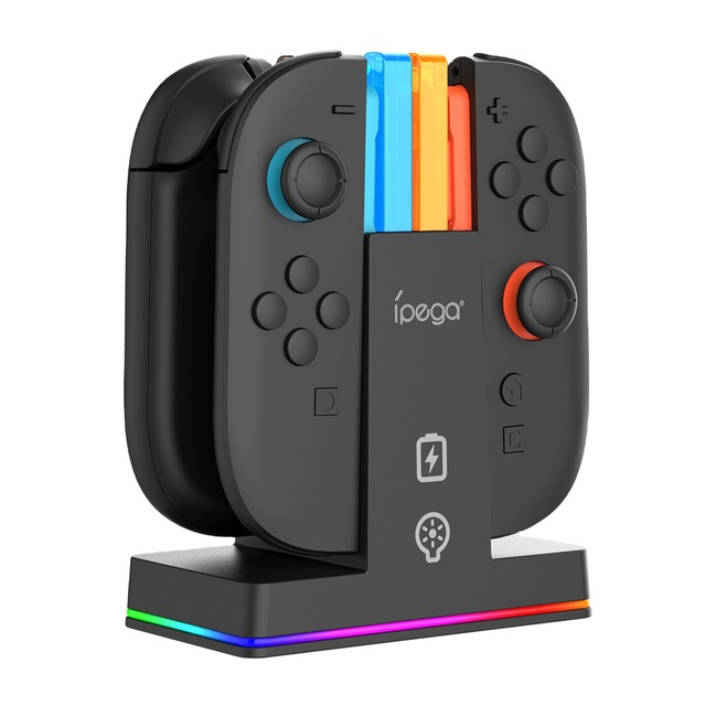 with RGB Light Effect and Touch Buttons 4 in 1 Charging Dock for Switch 2 Joy-pad Game Accessories