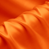 Tissu 100% Soie Satin Crêpe Charmeuse 16mm, Largeur 45 pouces, Orange Uni, Respirant, pour Textile de Maison, Vêtements de Nuit, Robes et Costumes pour Filles