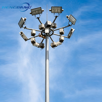 Poteau d'éclairage à mât haut automatique à bas prix, 30M, 35M, 40M, à entretien facile, avec lampes LED multi-têtes pour stade