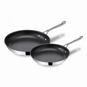 Ensemble de casseroles en acier inoxydable Cook's Direct de Jamie Oliver, 2 casseroles 24/28 cm, revêtement antiadhésif, indicateur de cuisson, rivets sécurisés - Product Image 3