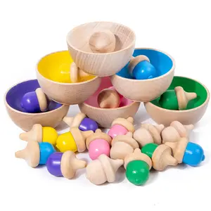 Enfants début Montessori jouet éducatif en bois spinner comptage couleur tri jouet ensemble