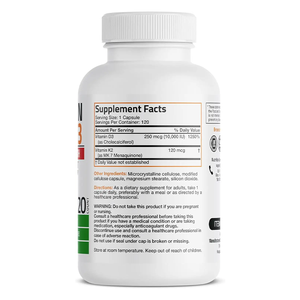 Capsules de vitamine D3 K2 en gélules molles 5000 UI, extra-fortes, pour le soutien des os et du cœur, sans gluten, sans soja - Product Image 3