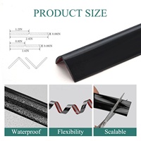 Moulure d'angle flexible moderne en PVC noir, autocollante, étanche et écologique pour la protection des bords de table, la décoration des portes et des murs