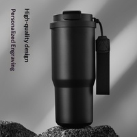 Tasses à café isothermes intelligentes 25oz avec couvercles à double ouverture LED, gobelets métalliques personnalisés de 25oz, sans fuite