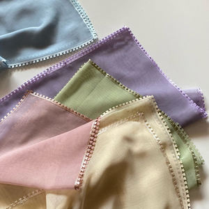 Derniers éléments de design de Malaisie, amour pour le <span class=keywords><strong>crochet</strong></span>, couture, coton <span class=keywords><strong>japonais</strong></span>, tudung voile bawal, bordure brodée, hijab carré - Product Image 2