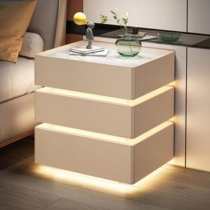 <span class=keywords><strong>Table</strong></span> de chevet de rangement éco-responsable à 3 tiroirs à <span class=keywords><strong>induction</strong></span> intelligente pour appartement, chambre à coucher, maison, design moderne et simple - Product Image 4