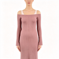 Robe pull longue en maille menthe de haute qualité pour femme, personnalisable OEM & ODM, vente en gros