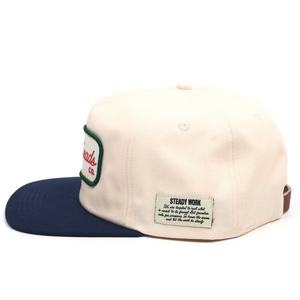 Gorra de béisbol vintage de 5 paneles de alta calidad con parche bordado personalizado y visera plana con cierre a presión - Product Image 4