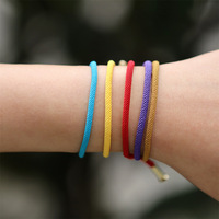 Brassard personnalisé réglable multicolore noeud rouge fil cordon tressé bracelet corde tressée