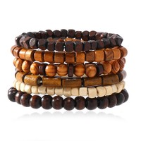 Bracelet de fil élastique Offre Spéciale de haute qualité pour hommes Bracelet de perles en bois Bracelet de perles de coquille de noix de coco accessoires de mode