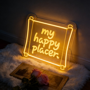 Letrero de Neón Personalizado para Negocios Neonawall, Letrero LED de Neón al por Mayor con la Frase 'Mi Lugar Feliz' para Tiendas de Snacks, Hogar, Cafetería, Decoración de Pared para Fiestas, Regalos - Product Image 3