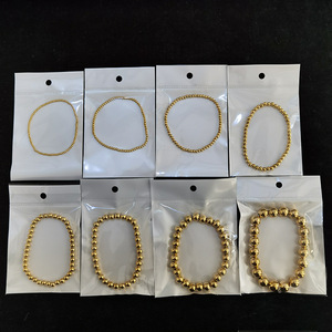 G2094 Gold Plated Stainless Steel Metal Stacked Wholesale <b>Bracelets</b> Jewelry Stackable Elastic Stretch Gold <b>Ball</b> Beaded <b>Bracelets</b> - Product Image 6