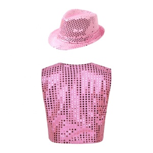 110-170 Traje de baile Niños Chaleco con lentejuelas con sombrero para Jazz Dancewear Boys Stage Performance Wear - Product Image 4