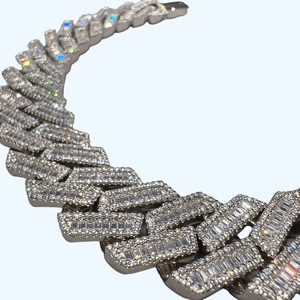 Modern 925 Sterling Silver Cuban Link Bracelet With Lab Grown Moissanite Diamond Polished Look Jewelry - Product Image 5