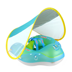 Bouée de bain gonflable pour bébé avec auvent, forme ovale, pour piscine et parc aquatique, flotteur de natation pour enfant, protection solaire - Product Image 4