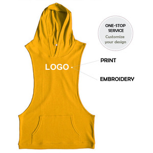 Débardeurs à capuche pour hommes, vente chaude de l'été <span class=keywords><strong>2023</strong></span>, débardeurs de sport sans manches, sweats à capuche de musculation, t-shirts à découpe musculaire, homme - Product Image 3