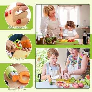 17-piece Set of Children's Stainless Steel Plastic Vegetable and Fruit Knives Kindergarten Play House <b>Toys</b> and Safety Knife Sets - Product Image 3
