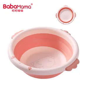 China Supplier Wholesale Portable Foldable Silicone Basin, Collapsible Round Plastic Folding Wash Basin Household/