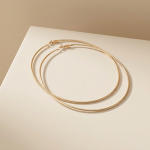 Nouvelles boucles d'oreilles plaquées or en gros avec un <span class=keywords><strong>design</strong></span> d'anneau large de 65 mm à 90 mm - Product Image 2