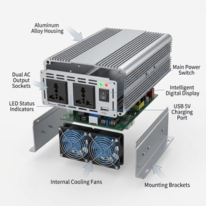 Onduleur <span class=keywords><strong>de</strong></span> Puissance Pur Sinus Hors Réseau 3KW 500W 1000W 1500W 2000W 3000W 5000W 6000W, Convertisseur DC <span class=keywords><strong>12V</strong></span> 24V 48V vers AC 110V 220V - Product Image 2