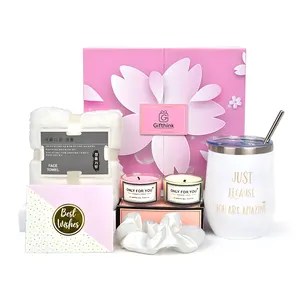 Conjunto de caja de regalo para el Día DE LA Madre con precio de descuento al por mayor, toallas de algodón 100%, recuerdo de boda, conjunto de regalo novedoso para mujer