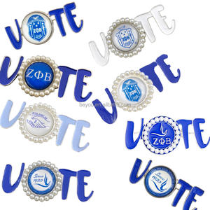 قلادة كبيرة الحجم من سبائك الزنك اللامعة باللون الأزرق الفاتح، هدية تخرج وانضمام إلى جمعية زيتا أميكا، تصميم عصري على الطراز اليوناني - Product Image 5