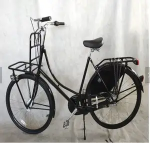 China Fabrik Hersteller 28 "3-Gang Damen nieder län dischen Fahrrad schwarze Farbe klassische Frauen Holland Fahrrad Oma Lady Bikes
