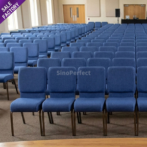 OEM&ODM Stackable Metal Church <b>Chairs</b> Commercial Theater Furniture <b>Padded</b> Stackable <b>Chairs</b> for Church Seating Arrangements - Product Image 1