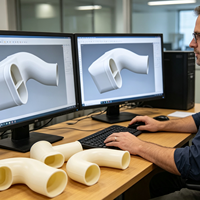 Condotti d'aria funzionali stampati in 3D, raccordi per tubi, componenti per il flusso e parti strutturali personalizzate per attrezzature industriali