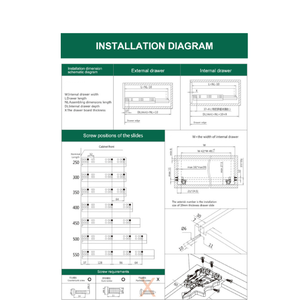 Riel de Cajón de Acero OULA de 300 mm, Cierre Suave de 2 Pliegues, Oculto, Montaje Inferior, Apertura por Presión, Grosor de 1.4 mm, Contemporáneo, Carga de 21-30 kg - Product Image 6