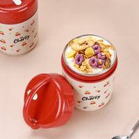 Neu eingetroffener moderner Kirschholz-isolierter Lebensmittelbehälter Bento-Lunchbox Thermos Edelstahl-Lunchbox