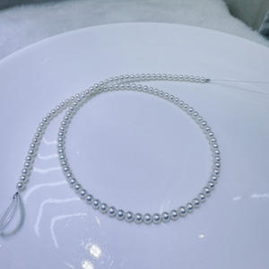 Perles d'eau douce rondes Zhuji de 4-5 mm, presque parfaites, avec une forte luminosité, couleur blanche, accessoires de bricolage, semi-finis, vente en gros - Product Image 3