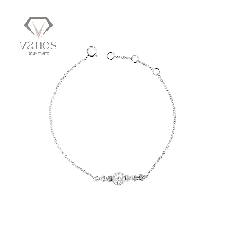 Vanos Fine Jewelry 18k White Gold Bracelets Round Shape HPHT Lab Grown Diamond Bracelet Buyer