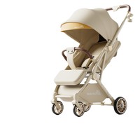 Poussette légère et pliable à quatre roues avec siège haute vue et planche inclinable pour nouveau-nés - Acier à haute teneur en carbone 72x36x120cm