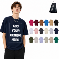 T-shirts de luxe épais à épaules tombantes pour hommes, 100 % coton, 220 g, vierges, personnalisables avec logo de marque, vente en gros