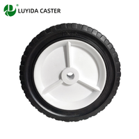 Roue universelle en caoutchouc de 7 pouces avec moyeu en plastique, capacité de charge de 70 kg, pièce de rechange pour tondeuse à gazon, chariot à main, chariot utilitaire