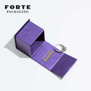 Шкатулка для ювелирных изделий из синей бумаги с бархатным кольцом - Product Image 4