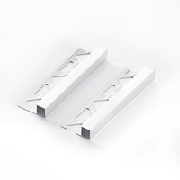 Profilé décoratif en aluminium pour carrelage, finition brossée or, noir, argent, pour sol et mur avec trou de fixation