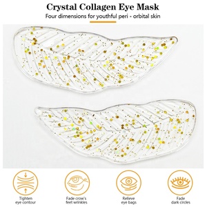 Parches para Ojos de Marca Privada con Brillo Dorado en Forma de Hoja, Colágeno, Ácido Hialurónico, Té Verde y Centella Asiática, Antiarrugas e Hidratantes - Product Image 2