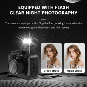 Máy ảnh kỹ thuật số Mini với màn hình 1.44 inch lật Flash 1080P Full HD cho trẻ em Tuổi Teen Máy ghi âm cầm tay - Product Image 4