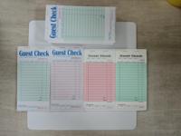 Carnet de reçus personnalisé pour hôtels et restaurants – Reçu de serveur coloré 1 couche – Impression de factures autocopiantes – Formulaires de commande et de factures