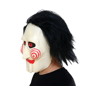 Movie-Themed Saw Tùy Chỉnh Đầy Đủ Đầu Mặt Nạ Bất Buồn Cười Cao Su Cho Đảng Halloween Cosplay Trang Phục Chất Liệu Lụa - Product Image 5