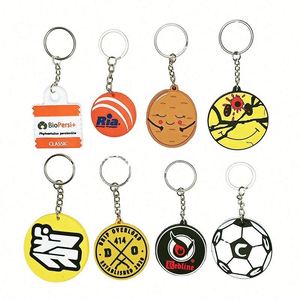Cadeaux promotionnels, échantillons gratuits, porte-clés en silicone souple personnalisé avec anneaux en PVC - Product Image 1