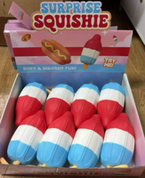 En gros Jouet Squishy Géant en forme de Sucette Glacée Rouge Blanc Bleu, à remontée lente, sensoriel, anti-stress, cadeau