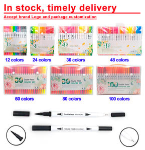 Marqueurs pinceaux noirs à double pointe, fineliner, pour dessin, coloriage, calligraphie, fournitures scolaires - Product Image 3